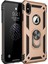 Apple iPhone Xs Max Kılıf Sofya Yüzüklü Silikon Kapak - Gold Glstd 1