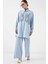 Desenli Tunik Pantolon Ikili Takım 6720 - Mavi 3
