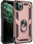 Apple iPhone 11 Pro Kılıf Sofya Yüzüklü Silikon Kapak - Rose Glstd 1