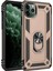 Apple iPhone 11 Pro Kılıf Sofya Yüzüklü Silikon Kapak - Gold Glstd 1