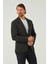 Erkek Slim Fit Blazer Ceket Siyah Desenli 3
