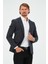 Erkek Slim Fit Blazer Ceket Lacivert Desenli 2