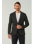 Erkek Slim Fit Blazer Ceket Siyah Desenli 1