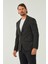 Erkek Slim Fit Blazer Ceket Siyah Desenli 2