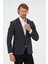 Erkek Slim Fit Blazer Ceket Lacivert Desenli 1
