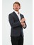 Erkek Slim Fit Blazer Ceket Lacivert Desenli 5