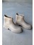 AYK-1012 Taş Rengi Scuba Kumaş Lastik Detaylı Yüksek Taban Su Geçirmez Yağmur Botu 4