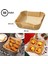 100 Adet Air Fryer Pişirme Kağıdı Tek Kullanımlık Gıda Yağlı Kağıdı Kare Tabak Model (4887) 5