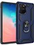 Samsung Galaxy A91 / S10 Lite Kılıf Sofya Yüzüklü Silikon Kapak - Lacivert Glstd 1