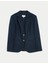 Keten Karışımlı Tek Düğmeli Blazer Ceket 4