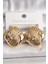 Pirinç Gold Renk Işlemeli Kare Model Kadın Küpe - TJ-BKP10157 1