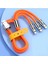3 In 1 Type-C + Micro USB + Lightning Hızlı Şarj Kablosu Silikon Kablo 1 Metre Opp Ambalaj 3