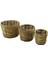 Metal Iskeletli 3 Boy Yuvarlak Hasır Organizer Sepet Ç: 14-19-25CM - Y: 14-16-18CM 1