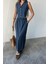 Tencel Yelek - Yırtmaçlı Etek Takım - Indigo 2