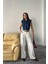 Mavi Yaka Detaylı Denim Crop 1