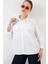 Cep Detaylı Oversize Gömlek 20313 - Beyaz 1