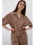 Loose Fit Leopar Desenli Modal Kısa Kollu Gömlek F0879AX25SM 1