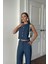 Tencel Kolsuz Gömlek - Pantolon Takım - Indigo 3