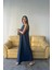 Tencel Kolsuz Salaş Elbise - Indigo 3