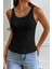 Kadın Siyah Kolsuz Kalın Askılı Uzun Crop Top Bluz & Atlet 3