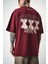 Erkek Respire Baskılı Yıkamalı Oversize T-Shirt Bordo 4