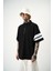 Erkek 84 Zone Baskılı Oversize T-Shirt Siyah 3