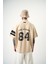 Erkek 84 Zone Baskılı Oversize T-Shirt Bej 1