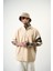 Erkek 84 Zone Baskılı Oversize T-Shirt Bej 5