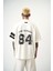 Erkek 84 Zone Baskılı Oversize T-Shirt Ekru 1
