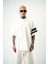 Erkek 84 Zone Baskılı Oversize T-Shirt Ekru 2