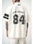 Erkek 84 Zone Baskılı Oversize T-Shirt Ekru 4