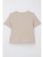 Kız Çocuk Tişört Kalp Nakış Detaylı 9-14 Yaş, Bej 2