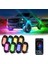 Rgb Kaya Işıkları, Uygulama Kontrolü ile Çok Renkli Alt Aydınlatma Kiti Yanıp Sönen Müzik Modu Su Geçirmez Tekerlek Kuyusu Işığı, 8 Pod (Yurt Dışından) 3