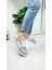Günlük Sneaker Spor Ayakkabı Bağcıklı Çizgi Detaylı Rahat Hafif Bağcıklı Tırtık Taban ST-331 - 3438 4