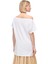 Makis Beyaz Renk Regular Fit Kayık Yaka Düşük Kollu Tişört 4