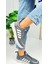 Günlük Sneaker Spor Ayakkabı Bağcıklı Çizgi Detaylı Rahat Hafif Bağcıklı Tırtık Taban ST-331 - 3438 1