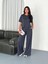 Osy Modal Yumuşak Dokulu Kumaş Bisiklet Yaka T-Shirt Bol Paça Pantalon Ikili Takım -Antrasit 3