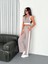 Osy Modal Yumuşak Dokulu Kumaş Tam Fermuarlı Crop Pantalon Ikili Takım - Gri 4