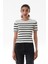 Çizgili Fitilli Bisiklet Yaka Triko Tişört 1