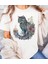 Çiçek Kedi Baskılı Özel Tasarım Oversize Tshirt 1