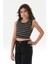 Çizgili Fitilli Beli Lastikli Kız Çocuk Crop Body 1