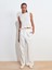 50845 Kolsuz Crop Bluz-Ekru 5