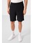 Siyah Standart Fit Dokuma Hafif Esnek Chino Erkek Şort - 81289 2