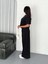 Osy Modal Yumuşak Dokulu Kumaş Bisiklet Yaka T-Shirt Bol Paça Pantalon Ikili Takım -Siyah 3