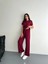 Osy Modal Yumuşak Dokulu Kumaş Kısa Kollu Yakalı T-Shirt Pantalon Ikili Takım- Bordo 1
