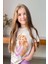 Kız Çocuk Üzeri Digital Bebek ve At Baskılı Yazı Detaylı T-Shirt Lila Şortlu Takım 2