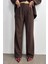 Kahverengi Yüksek Bel Pantolon Ceket Oversize Takım 4