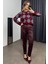 Bordo Mumlu Yüksek Bel Skinny Pantolon 3