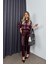 Bordo Mumlu Yüksek Bel Skinny Pantolon 4