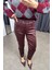 Bordo Mumlu Yüksek Bel Skinny Pantolon 5